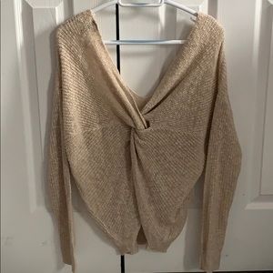 Moon & Madison Beige Knot Back Sweater